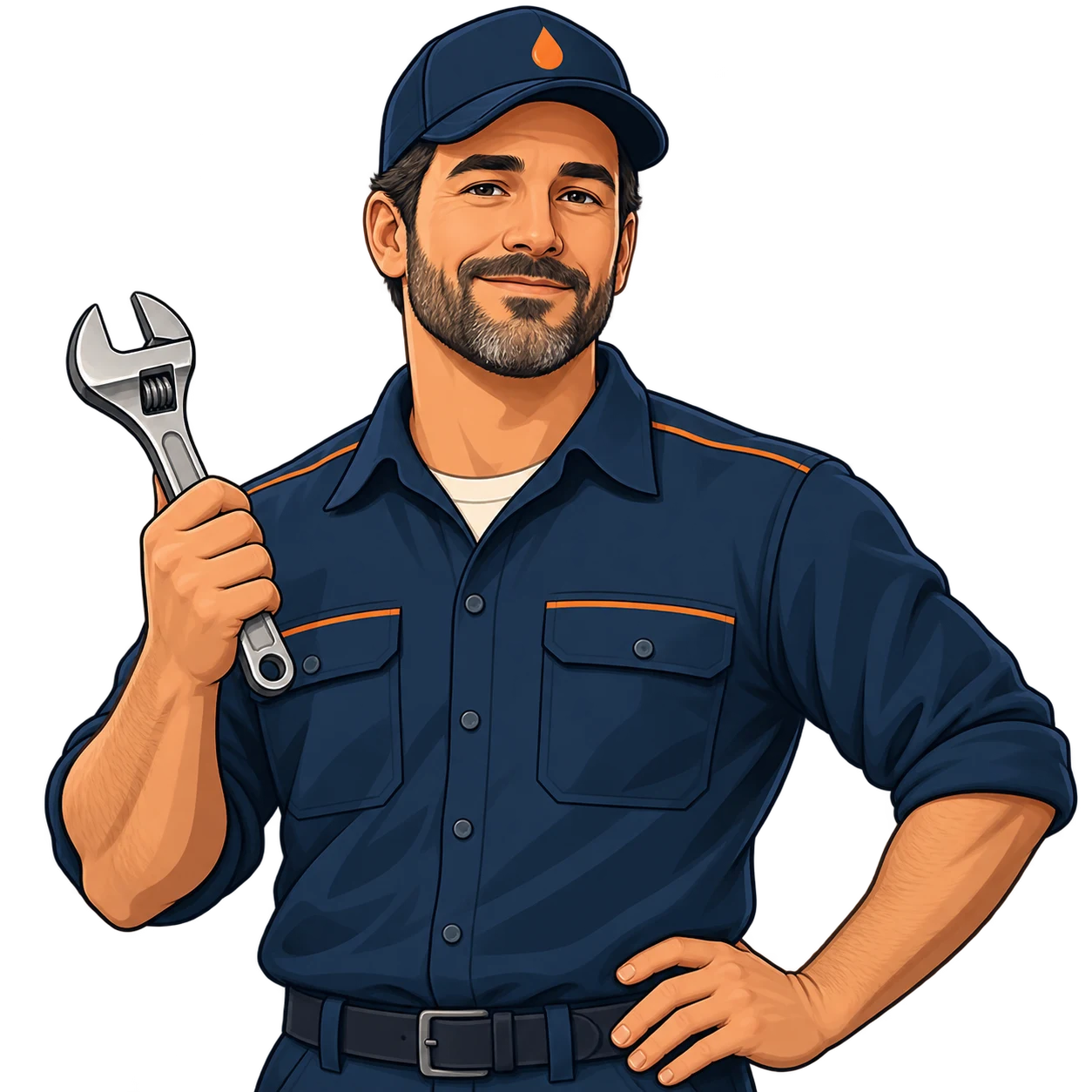 Local Plumber Now mascot holding a wrench